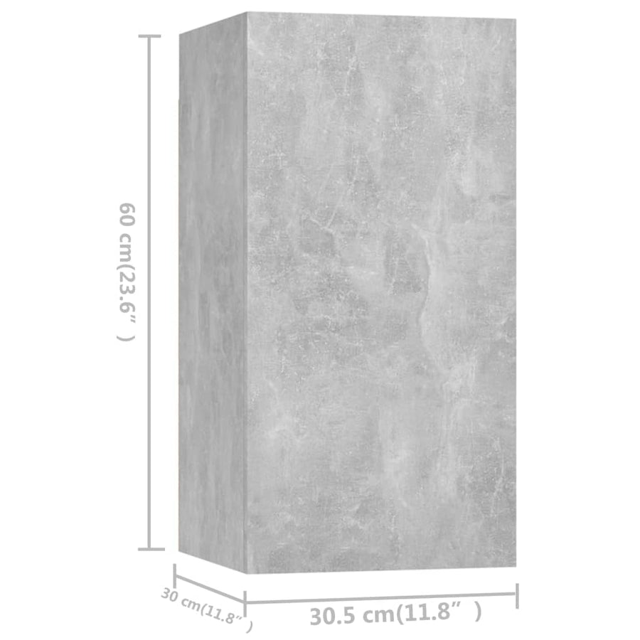 4-Delige Tv-Meubelset Spaanplaat 80 cm Betongrijs