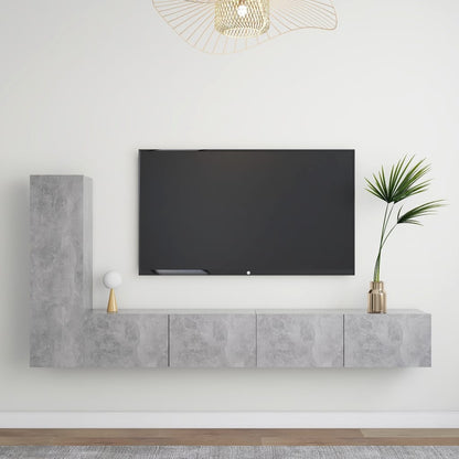3-Delige Tv-Meubelset Spaanplaat 100 x 30 x 30 cm Betongrijs