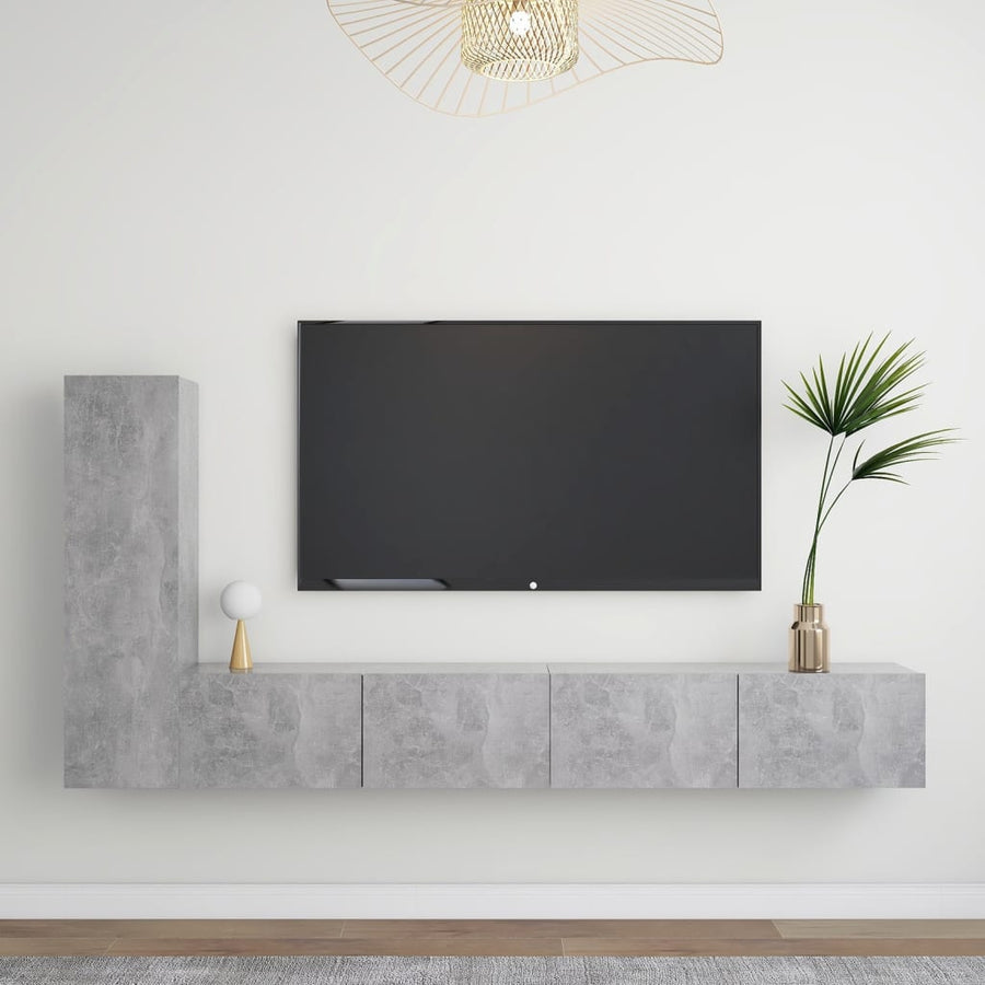 3-Delige Tv-Meubelset Spaanplaat 100 x 30 x 30 cm Betongrijs