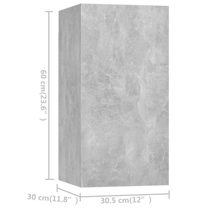 4-Delige Tv-Meubelset Spaanplaat 30.5 x 30 x 60 cm Betongrijs