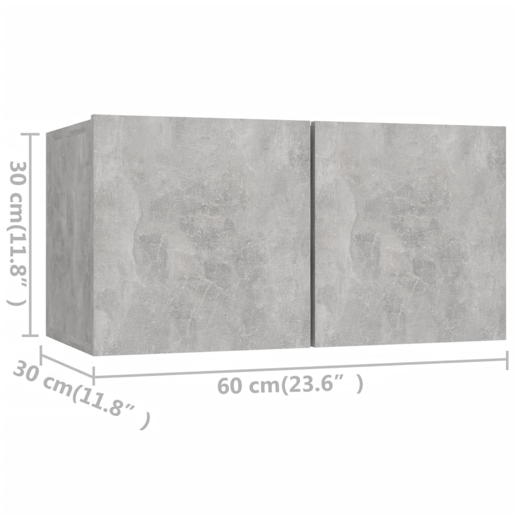 6-Delige Tv-Meubelset Spaanplaat 60 cm Betongrijs