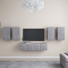 6-Delige Tv-Meubelset Spaanplaat 60 cm Betongrijs
