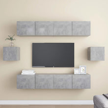 6-Delige Tv-Meubelset Spaanplaat 80 x 30 x 30 cm Betongrijs