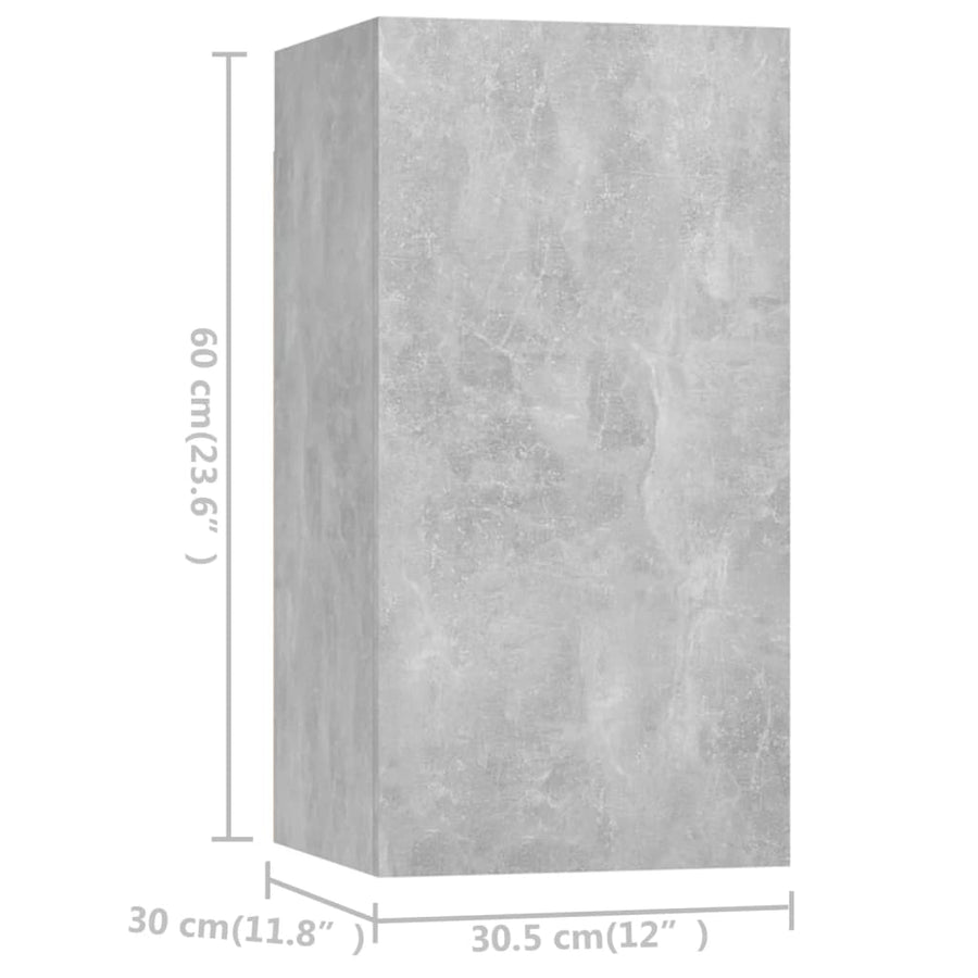 4-Delige Tv-Meubelset Spaanplaat 60 cm Betongrijs