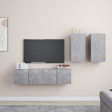 4-Delige Tv-Meubelset Spaanplaat 60 cm Betongrijs