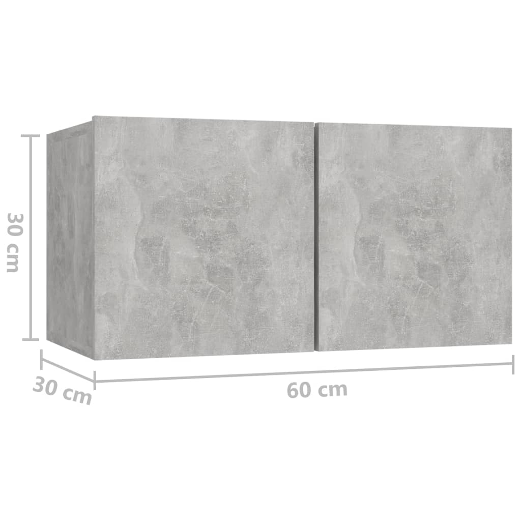 8-Delige Tv-Meubelset Spaanplaat 80 x 30 x 30 cm Betongrijs