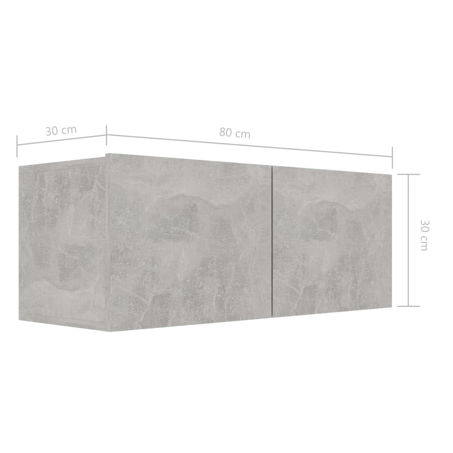8-Delige Tv-Meubelset Spaanplaat 100 x 30 x 30 cm Betongrijs