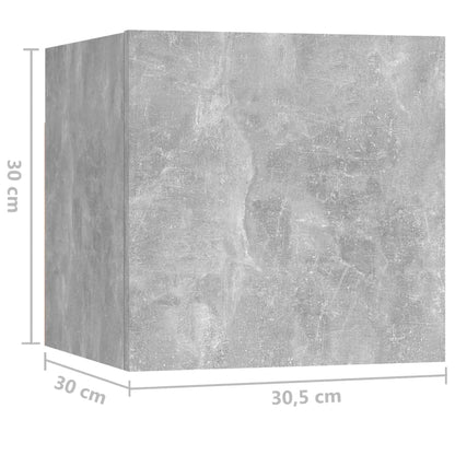 8-Delige Tv-Meubelset Spaanplaat 100 x 30 x 30 cm Betongrijs