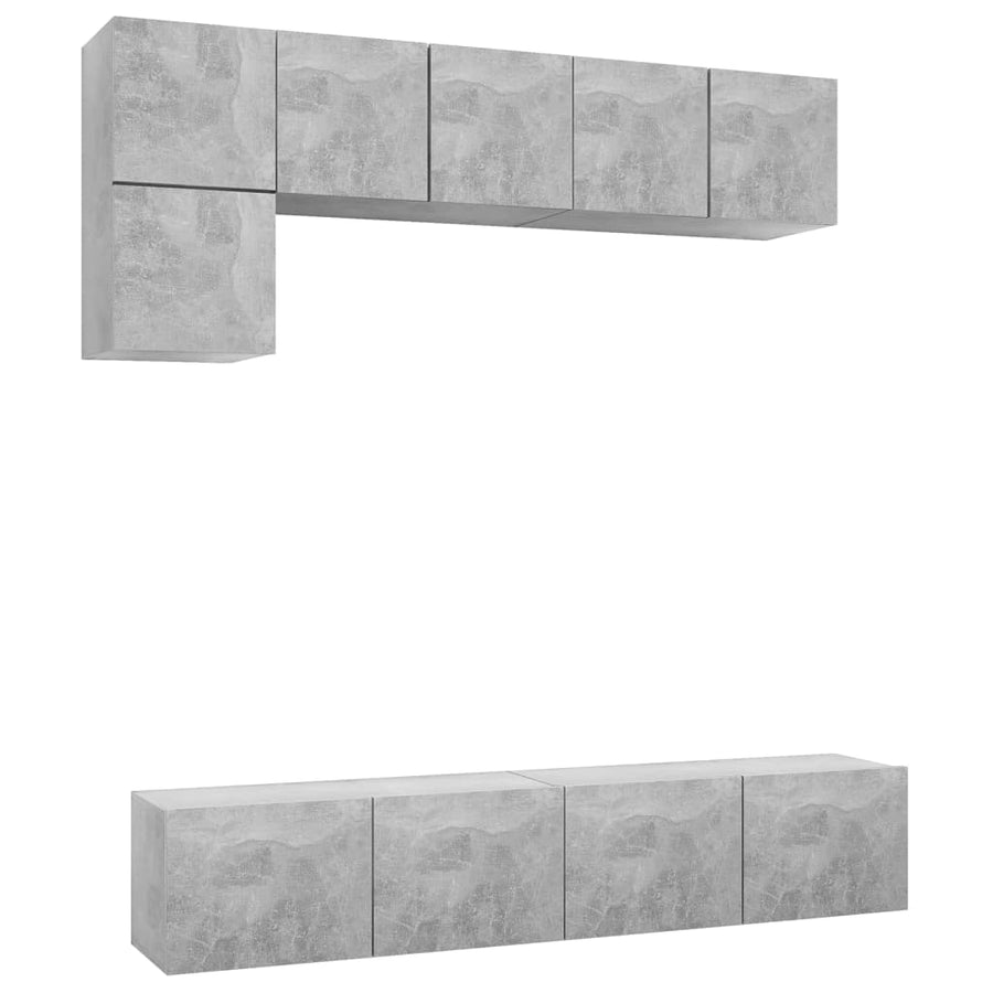 5-Delige Tv-Meubelset Spaanplaat 80 x 30 x 30 cm Betongrijs