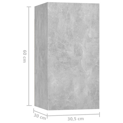 -Delige Tv-Meubelset Spaanplaat 30.5 x 30 x 60 cm Betongrijs