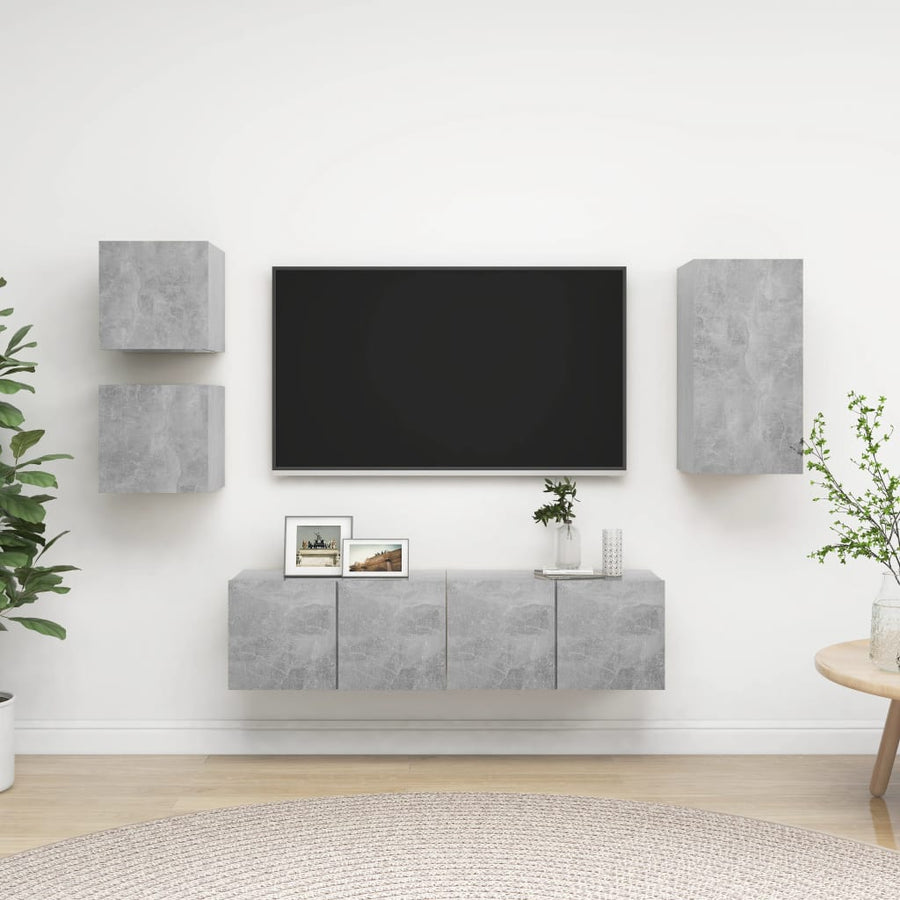 -Delige Tv-Meubelset Spaanplaat 30.5 x 30 x 60 cm Betongrijs