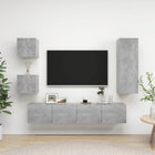 Tv-meubelset 5-delig 90 cm betongrijs spaanplaat