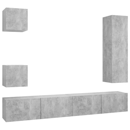 5-Delige Tv-Meubelset Spaanplaat Betongrijs 30.5 x 30 x 110 cm