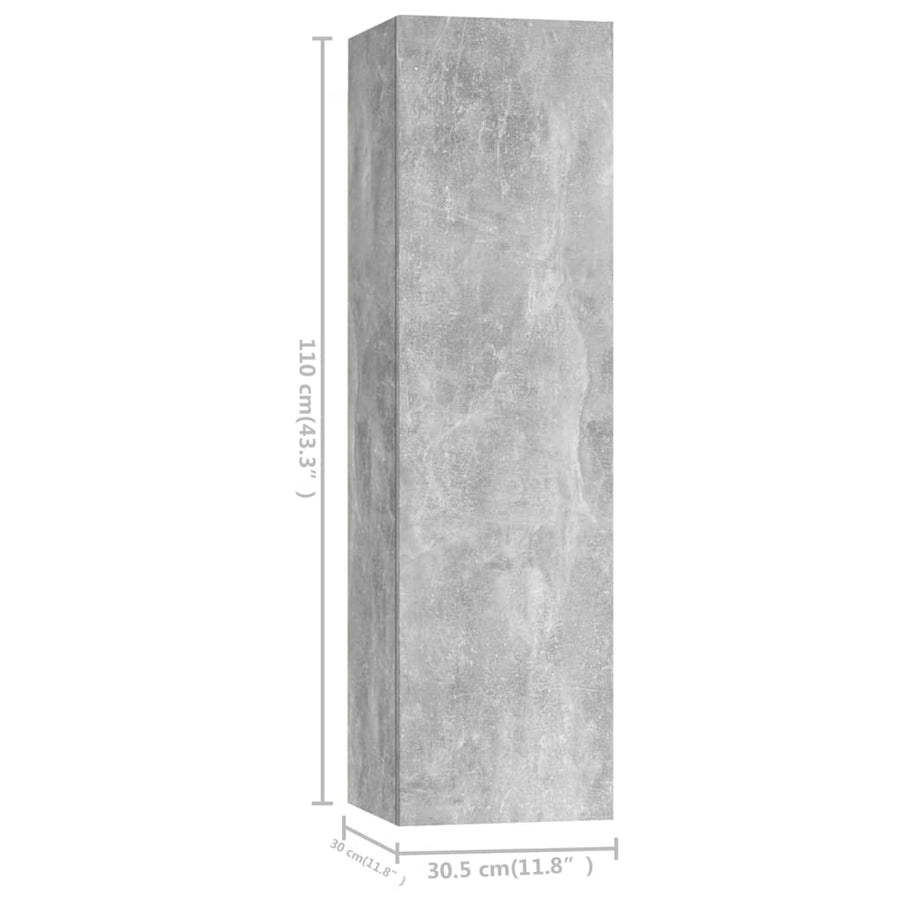 5-Delige Tv-Meubelset Spaanplaat Betongrijs 30.5 x 30 x 110 cm