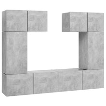 6-Delige Tv-Meubelset Spaanplaat 60 cm Betongrijs