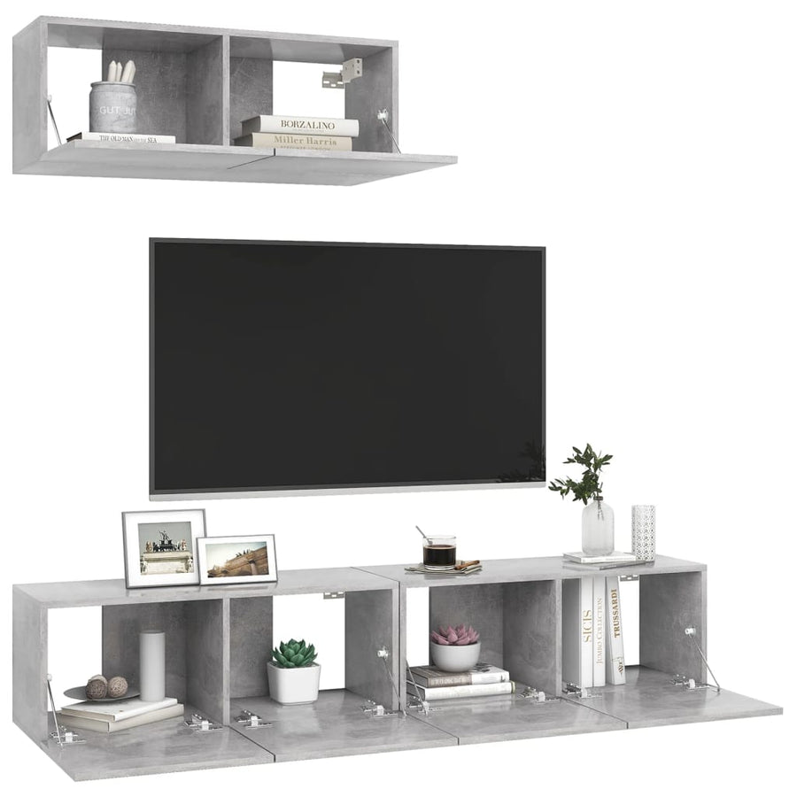 Tv-Meubelen Spaanplaat 3 80 x 30 x 30 cm Betongrijs