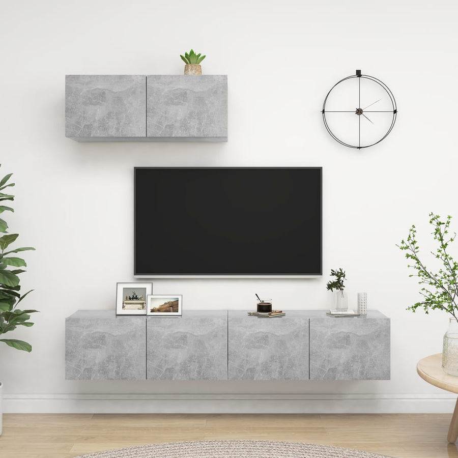 Tv-Meubelen Spaanplaat 3 80 x 30 x 30 cm Betongrijs