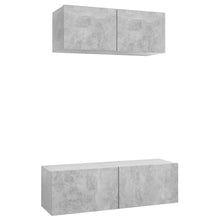 -Delige Tv-Meubelset Spaanplaat 2 80/100 x 30 x 30 cm Betongrijs
