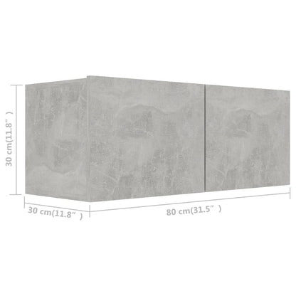 -Delige Tv-Meubelset Spaanplaat 2 80/100 x 30 x 30 cm Betongrijs