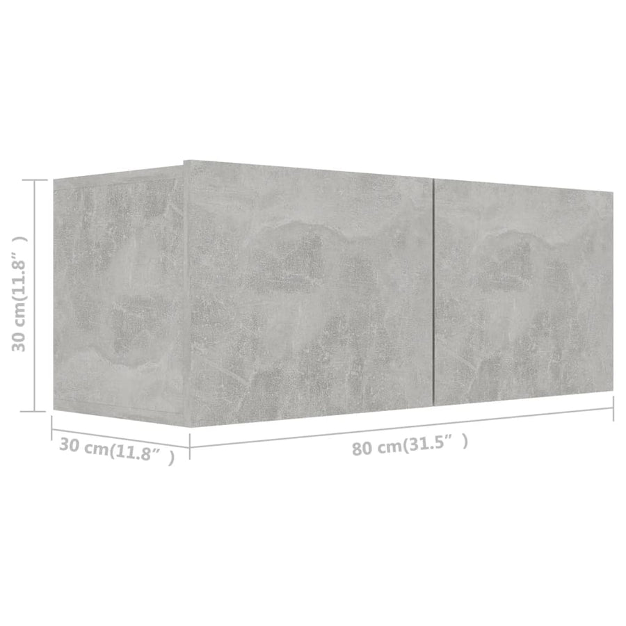 -Delige Tv-Meubelset Spaanplaat 2 80/100 x 30 x 30 cm Betongrijs