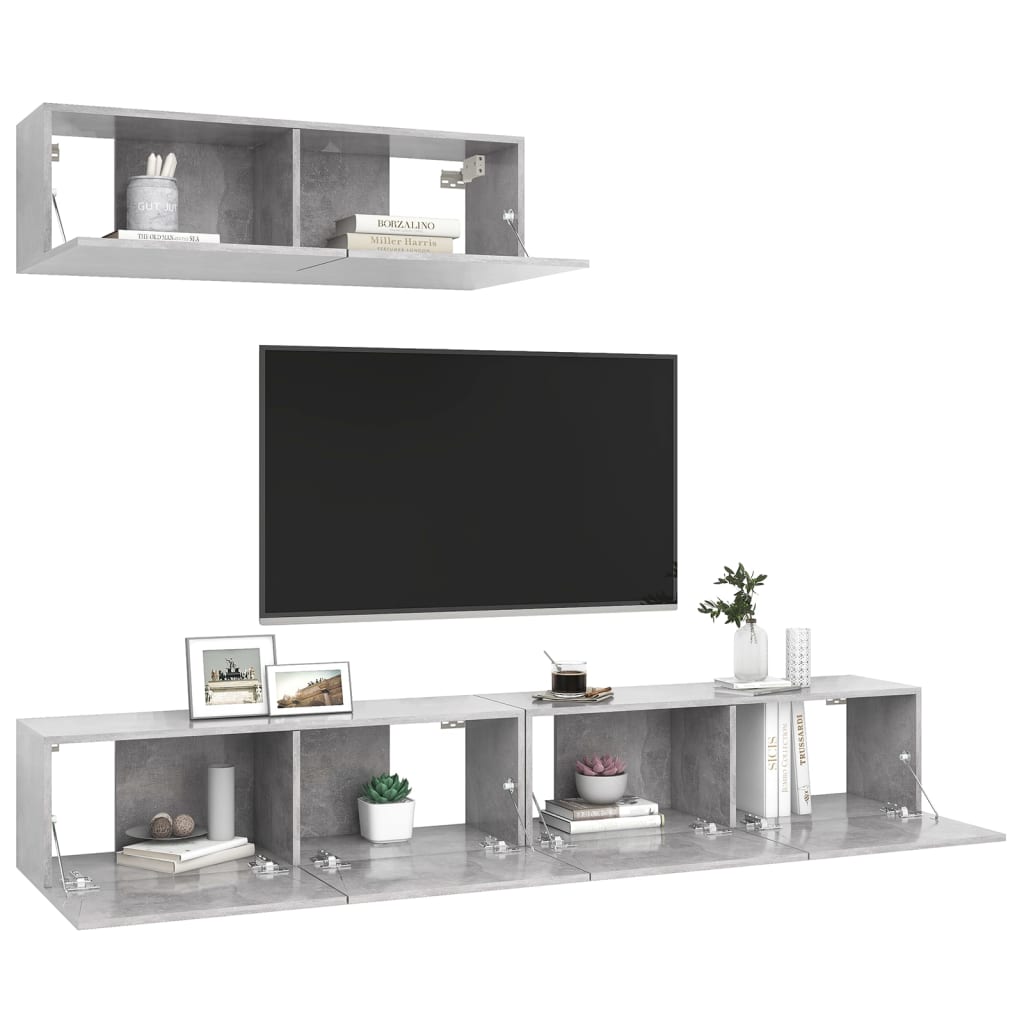 Tv-Meubelen Spaanplaat 3 100 x 30 x 30 cm Betongrijs