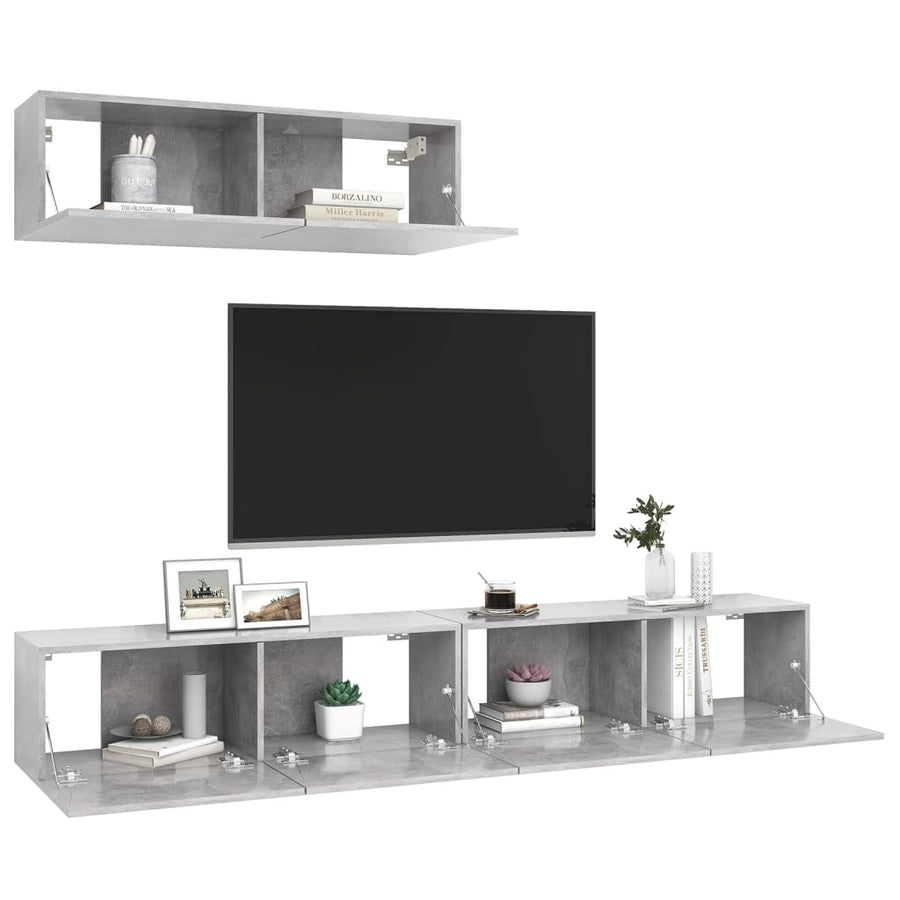 Tv-Meubelen Spaanplaat 3 100 x 30 x 30 cm Betongrijs