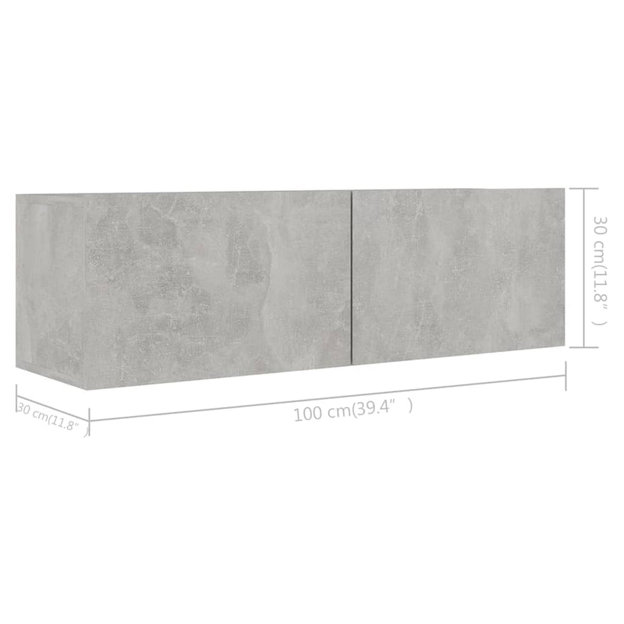 Tv-Meubelen Spaanplaat 3 100 x 30 x 30 cm Betongrijs
