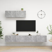 Tv-meubel set 3 stuks spaanplaat betongrijs