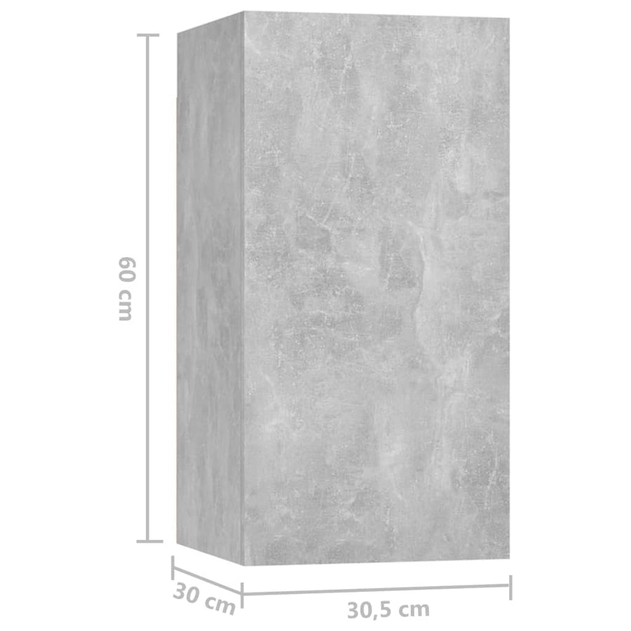 8-Delige Tv-Meubelset Spaanplaat 60 cm Betongrijs