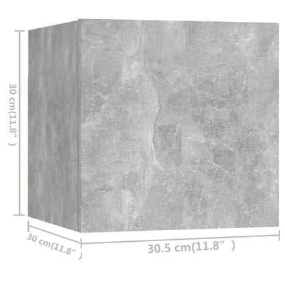 7-Delige Tv-Meubelset Spaanplaat 80 x 30 x 30 cm Betongrijs
