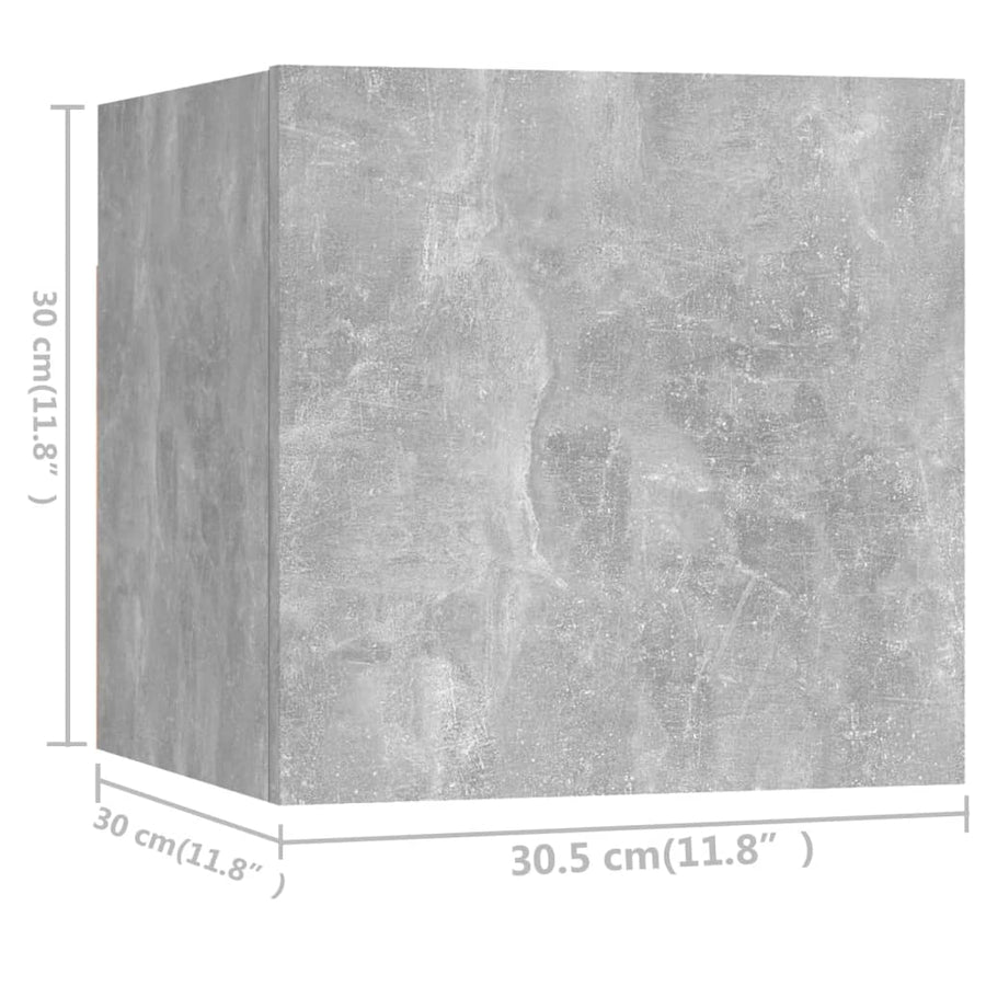 7-Delige Tv-Meubelset Spaanplaat 80 x 30 x 30 cm Betongrijs