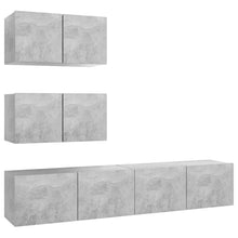 4-Delige Tv-Meubelset Spaanplaat 60 x 30 x 30 cm Betongrijs