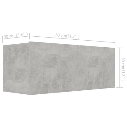 4-Delige Tv-Meubelset Spaanplaat 60 x 30 x 30 cm Betongrijs