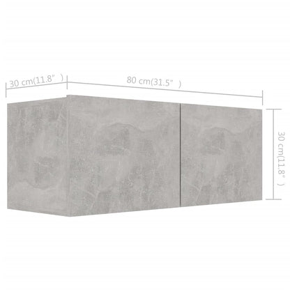 4-Delige Tv-Meubelset Spaanplaat 100 x 30 x 30 cm Betongrijs