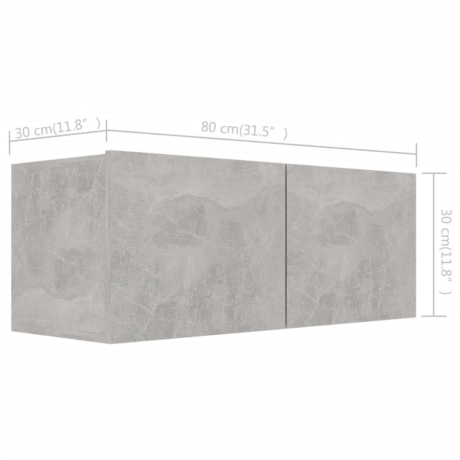 4-Delige Tv-Meubelset Spaanplaat 100 x 30 x 30 cm Betongrijs