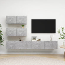 4-Delige Tv-Meubelset Spaanplaat 100 x 30 x 30 cm Betongrijs