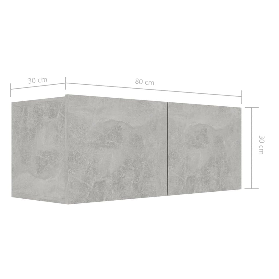 -Delige Tv-Meubelset Spaanplaat 7 80 x 30 x 30 cm Betongrijs