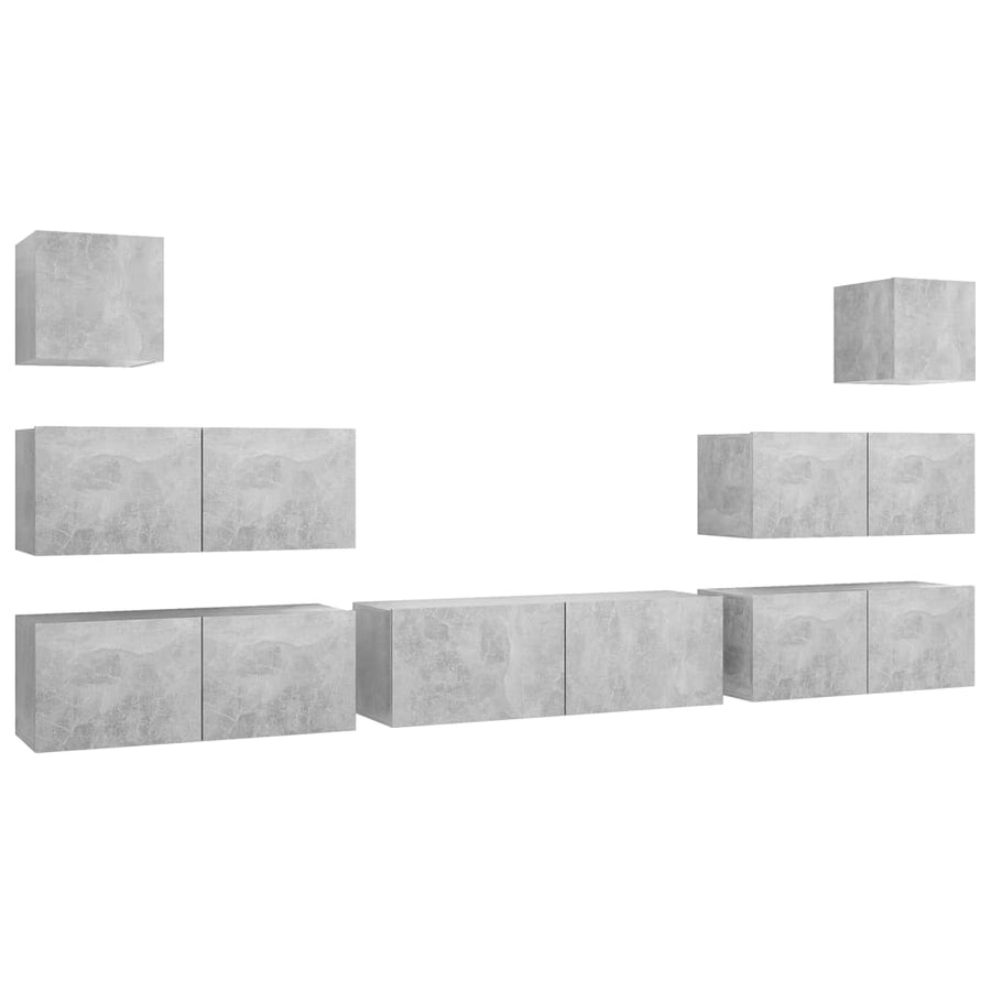 -Delige Tv-Meubelset Spaanplaat 7 100 x 30 x 30 cm Betongrijs