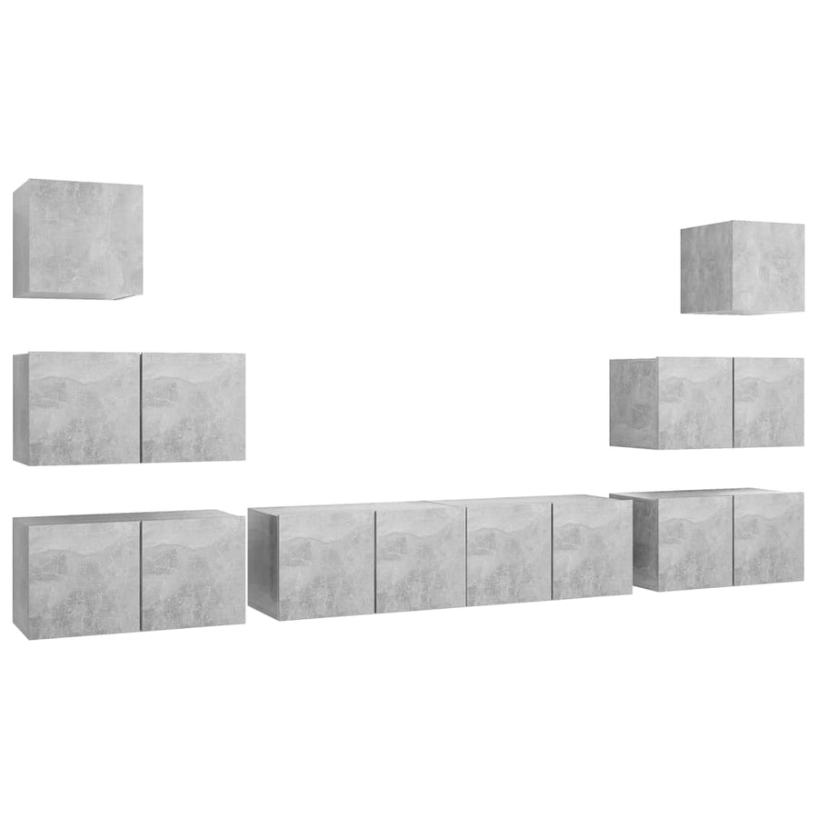-Delige Tv-Meubelset Spaanplaat 8 60 x 30 x 30 cm Betongrijs