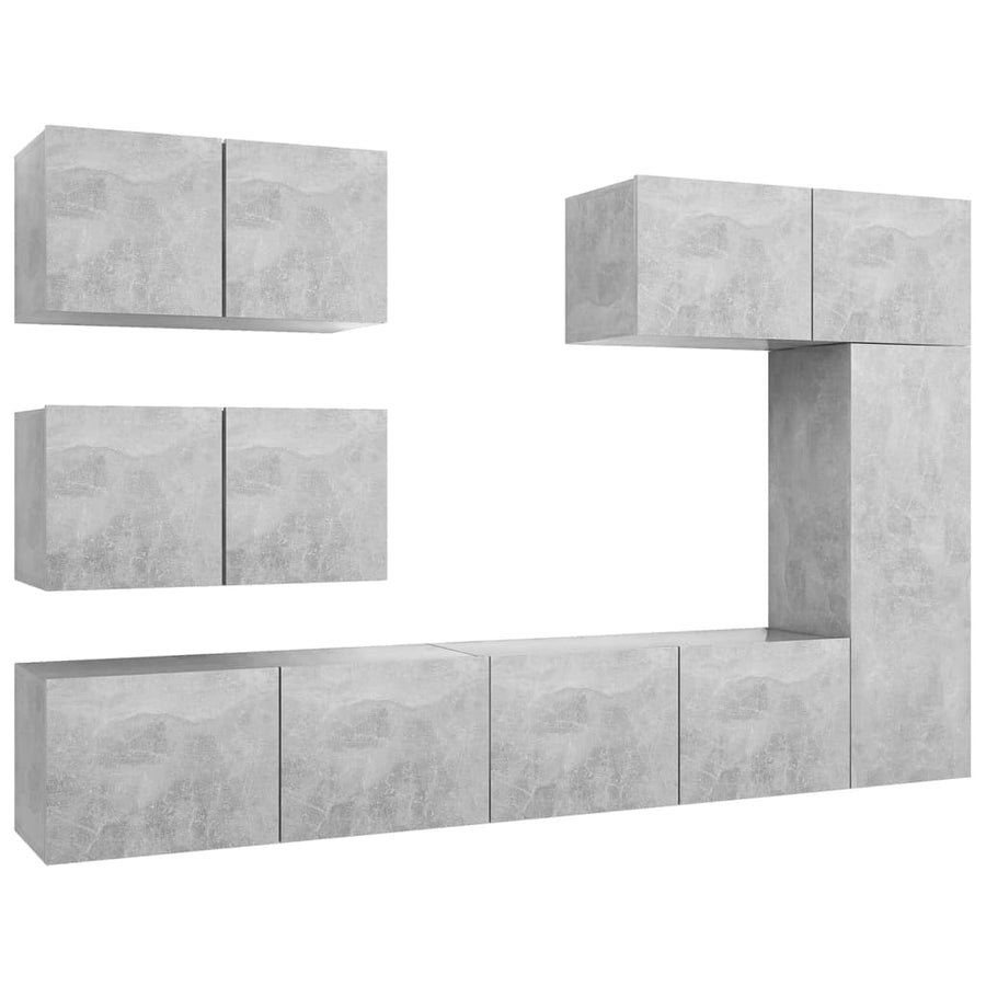 -Delige Tv-Meubelset Spaanplaat 6 80 x 30 x 30 cm Betongrijs