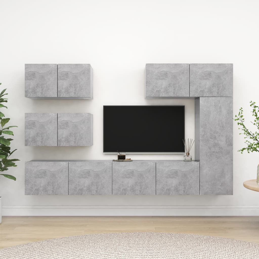 -Delige Tv-Meubelset Spaanplaat 6 80 x 30 x 30 cm Betongrijs