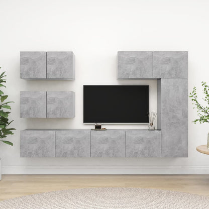 -Delige Tv-Meubelset Spaanplaat 6 80 x 30 x 30 cm Betongrijs