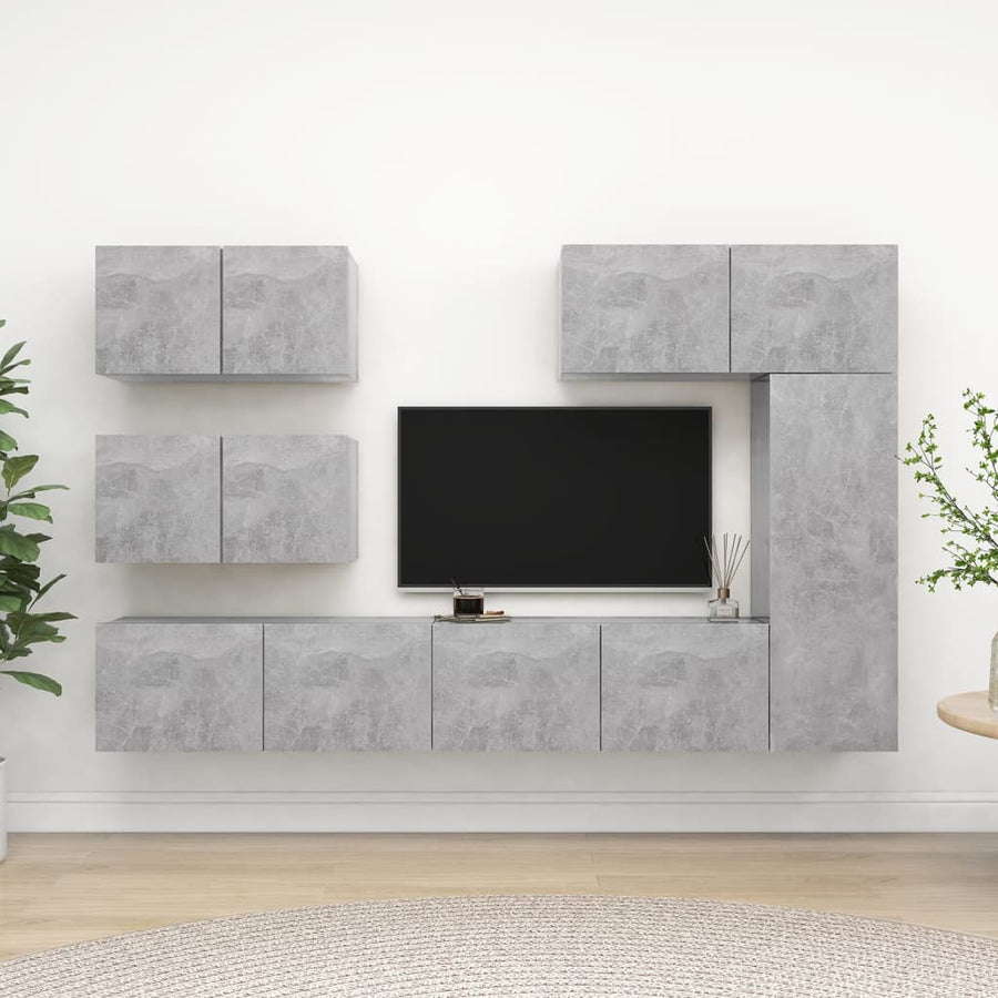 -Delige Tv-Meubelset Spaanplaat 6 80 x 30 x 30 cm Betongrijs
