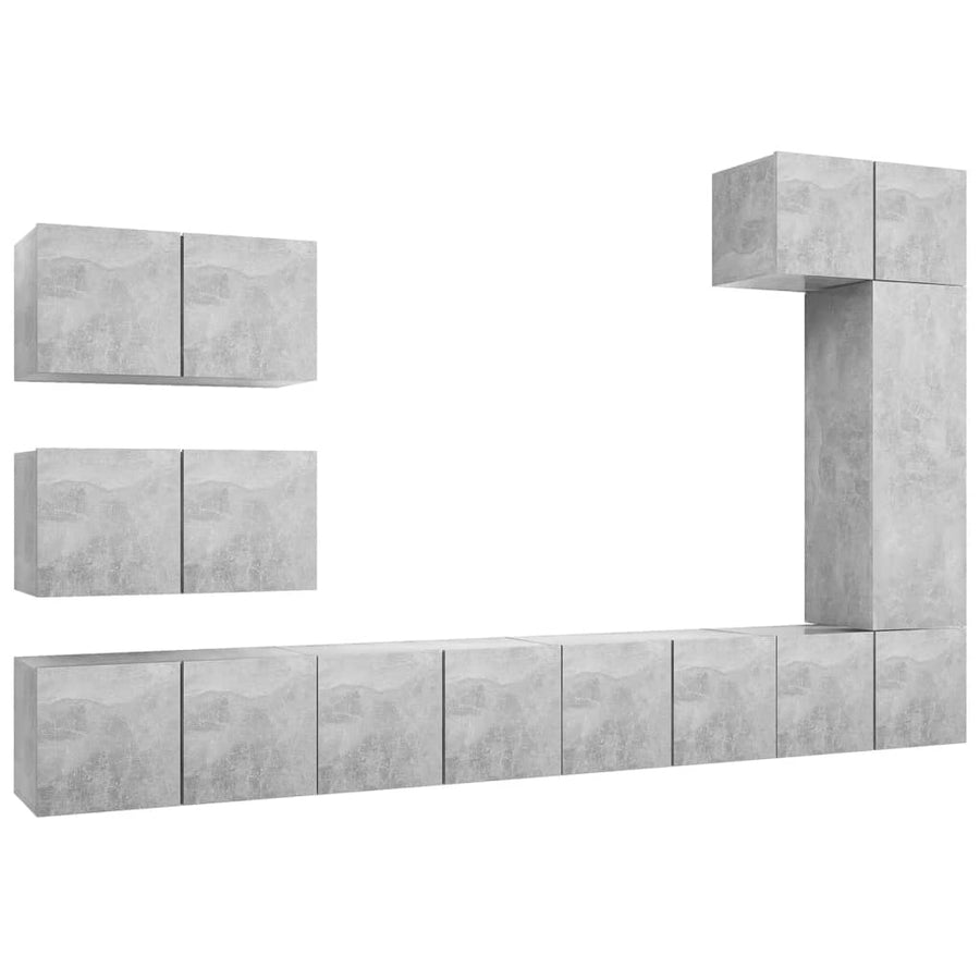 -Delige Tv-Meubelset Spaanplaat 8 60 x 30 x 30 cm Betongrijs