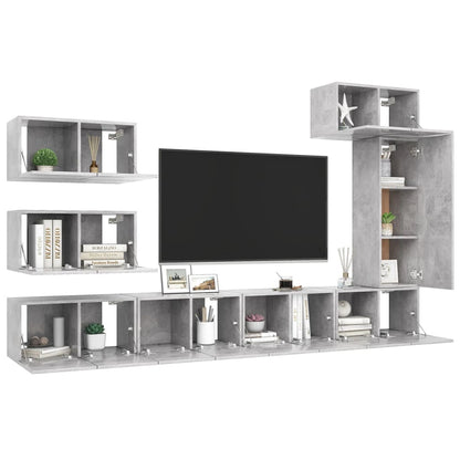 -Delige Tv-Meubelset Spaanplaat 8 60 x 30 x 30 cm Betongrijs