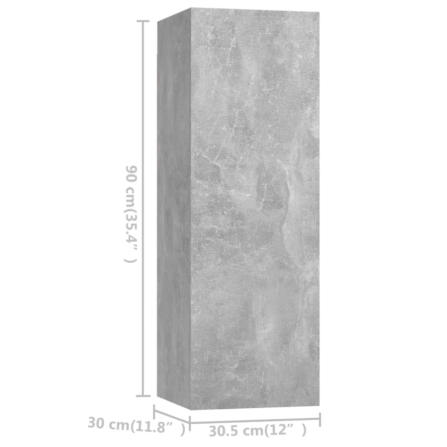 -Delige Tv-Meubelset Spaanplaat 8 60 x 30 x 30 cm Betongrijs