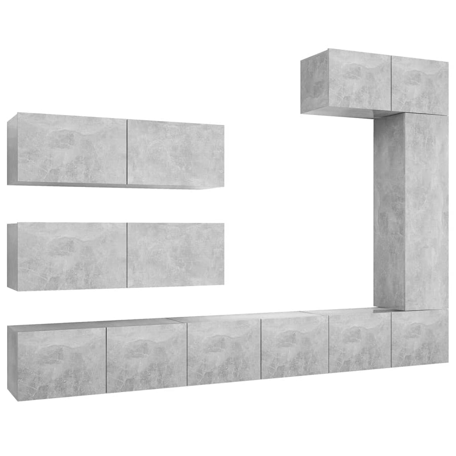 -Delige Tv-Meubelset Spaanplaat 7 100 x 30 x 30 cm Betongrijs