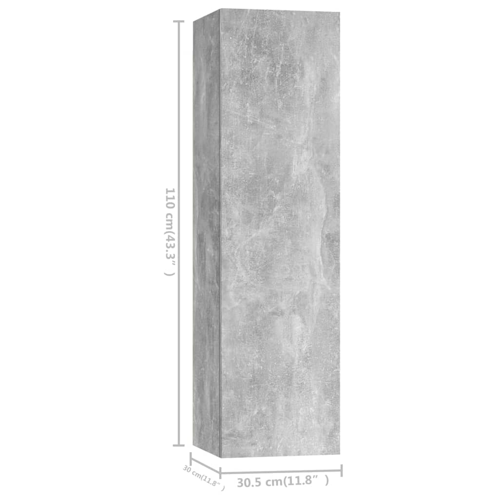 -Delige Tv-Meubelset Spaanplaat 7 100 x 30 x 30 cm Betongrijs