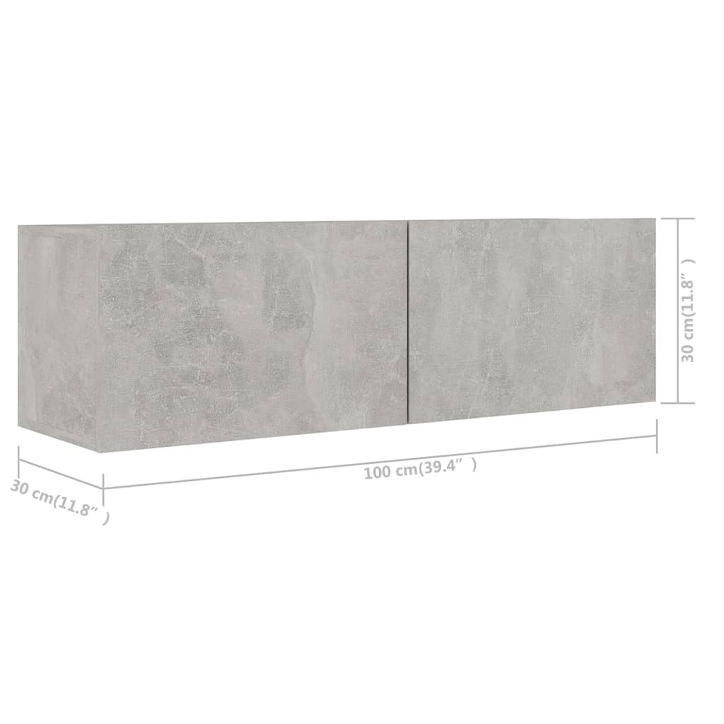 5-Delige Tv-Meubelset Spaanplaat 100 x 30 x 30 cm Betongrijs