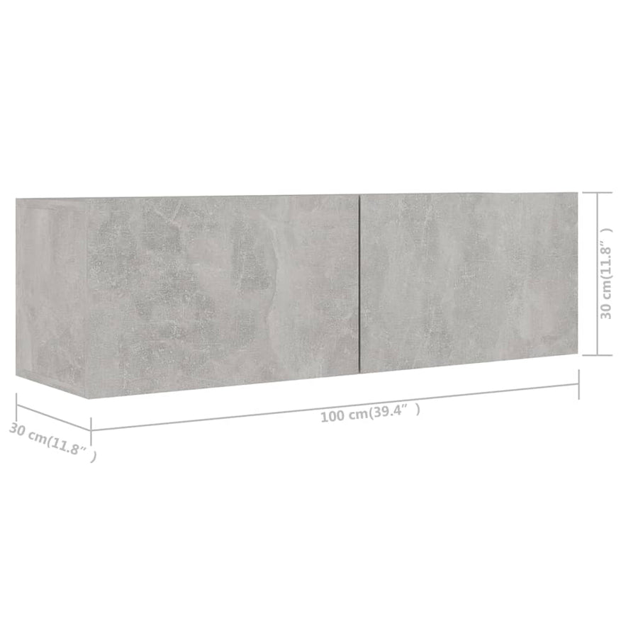 5-Delige Tv-Meubelset Spaanplaat 100 x 30 x 30 cm Betongrijs
